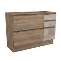 Gabinete p/Pia Cozinha  Maxxi G747 1 Porta e 4 Gavetas c Vidro   Nogal - Kappesberg - 1