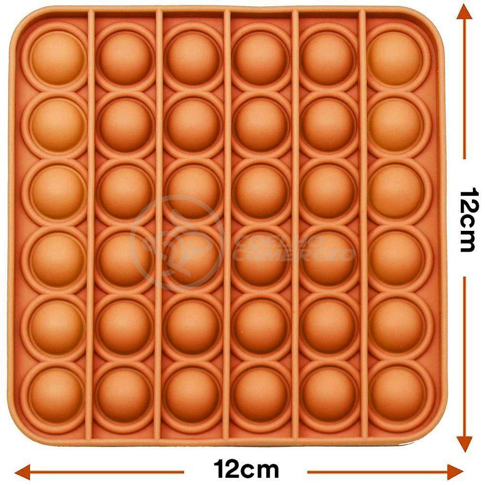Pop It Quadrado Anti Stress Sensor Laranja - 6