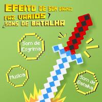 Brinquedo Espada Pixel 58Cm Diamante Com Som E Luz À Pilha - Vermelho - 1