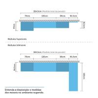 Armário De Cozinha Completa 6 Peças Com Tampo E Bancada Gourmet Agatha Luciane Móveis Legno Crema Com Branco Pet - 2