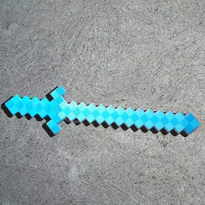 Kit Brinquedo Espada Pixel Minecraft 58cm C/Som Luz+3 Pilhas