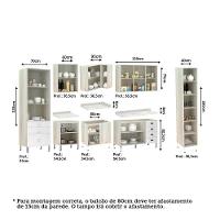 Armário De Cozinha Completa 8 Peças Com Tampo Agatha Luciane Móveis Legno Crema Com Branco Pet - 3