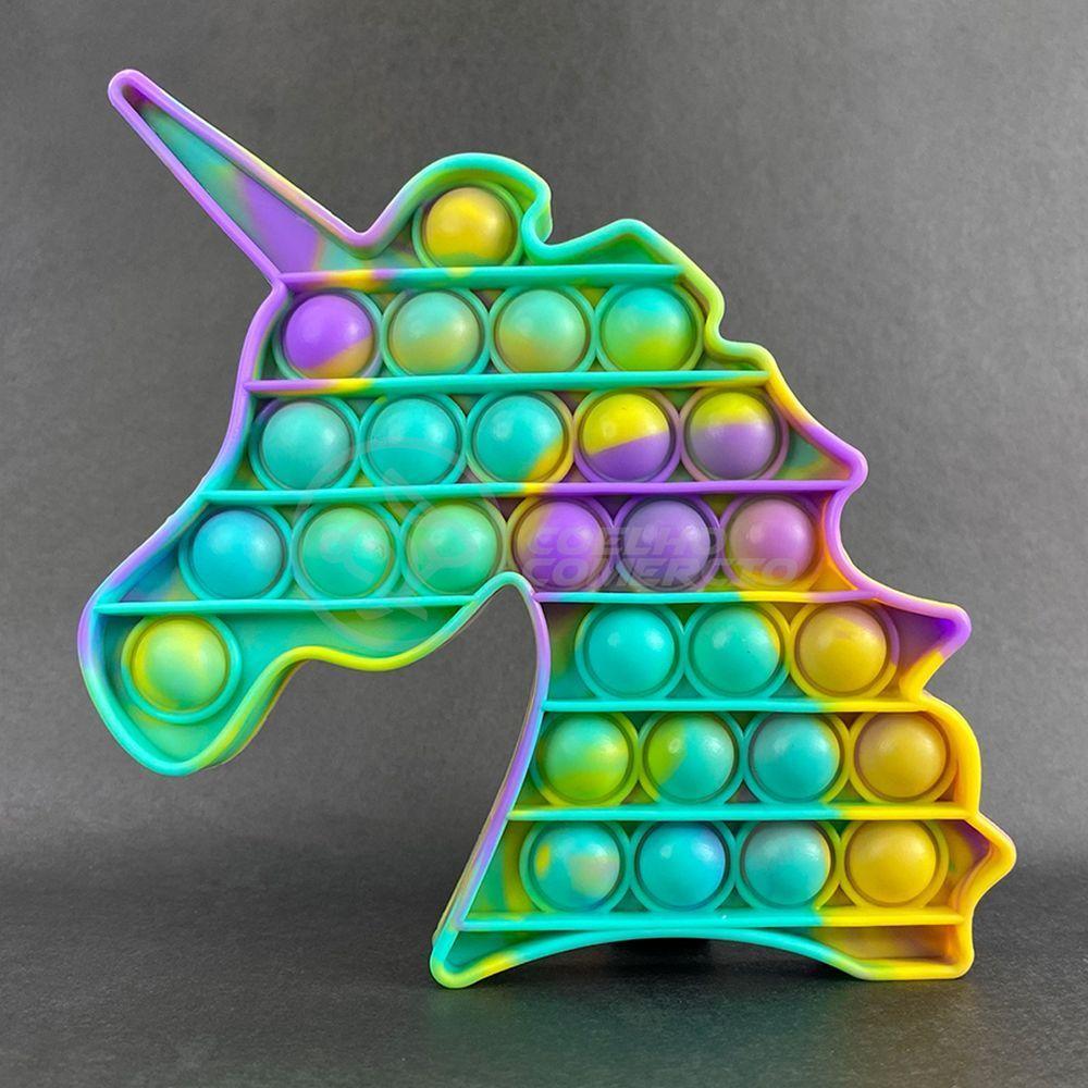 Pop It Tie Dye Unicórnio Anti Stress Verde, Roxo E Amarelo - 2