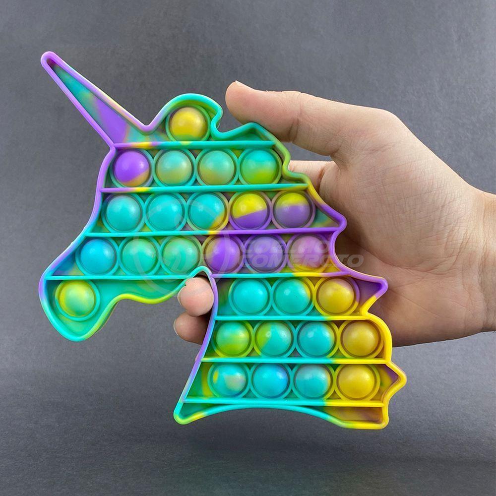 Pop It Tie Dye Unicórnio Anti Stress Verde, Roxo E Amarelo - 3