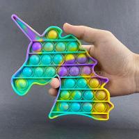 Pop It Tie Dye Unicórnio Anti Stress Verde, Roxo E Amarelo - 3