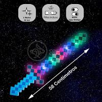 Kit Brinquedo Espada Pixel Minecraft 58cm C/Som Luz+3 Pilhas - 5