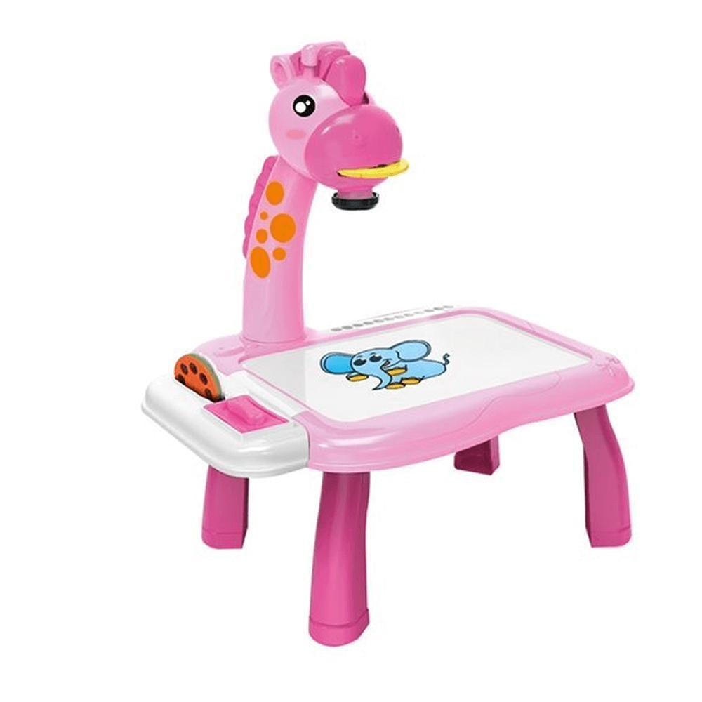 Mini Projetor Mesa Led Desenho Pintar Educacional Mesa Rosa - 1