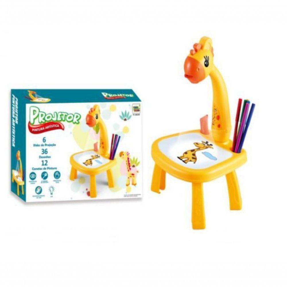 Brinquedo Mesa Mix Girafa Amarela Projetor Pintura Desenho - 1