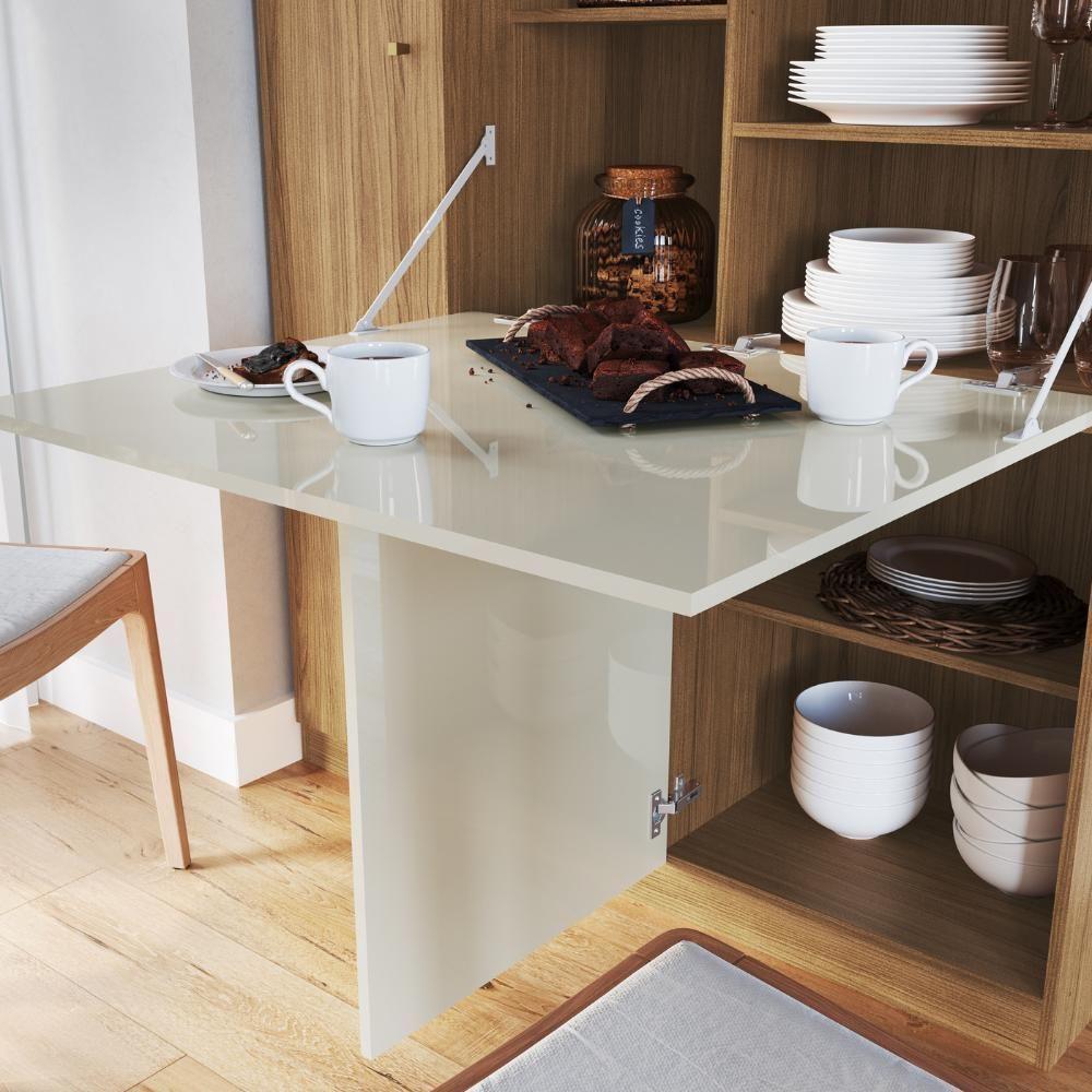 Armário c/Mesa Retrátil 3Pts Mu500 Naturalle Cristalo - 5