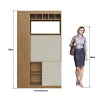 Armário c/Mesa Retrátil 3Pts Mu500 Naturalle Cristalo - 2