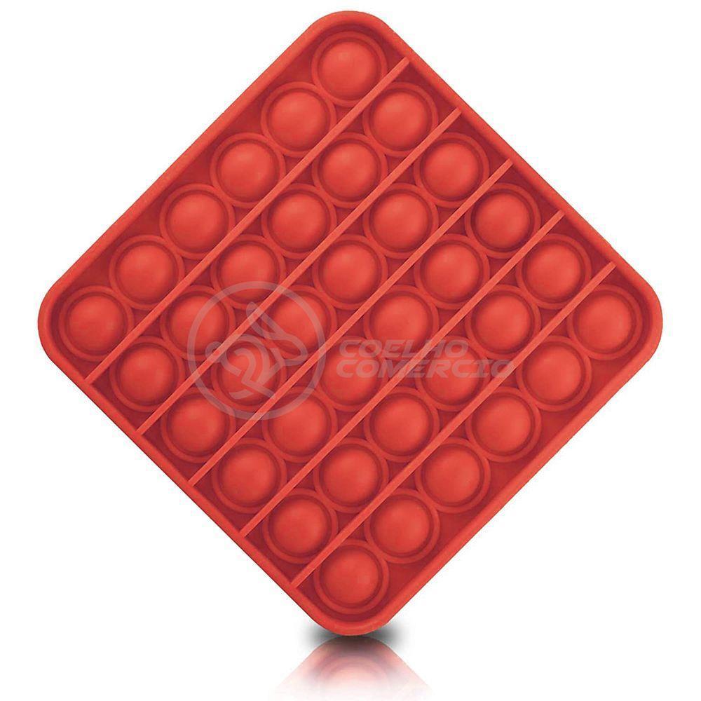 Pop It Quadrado Anti Stress Sensor Vermelho - 2