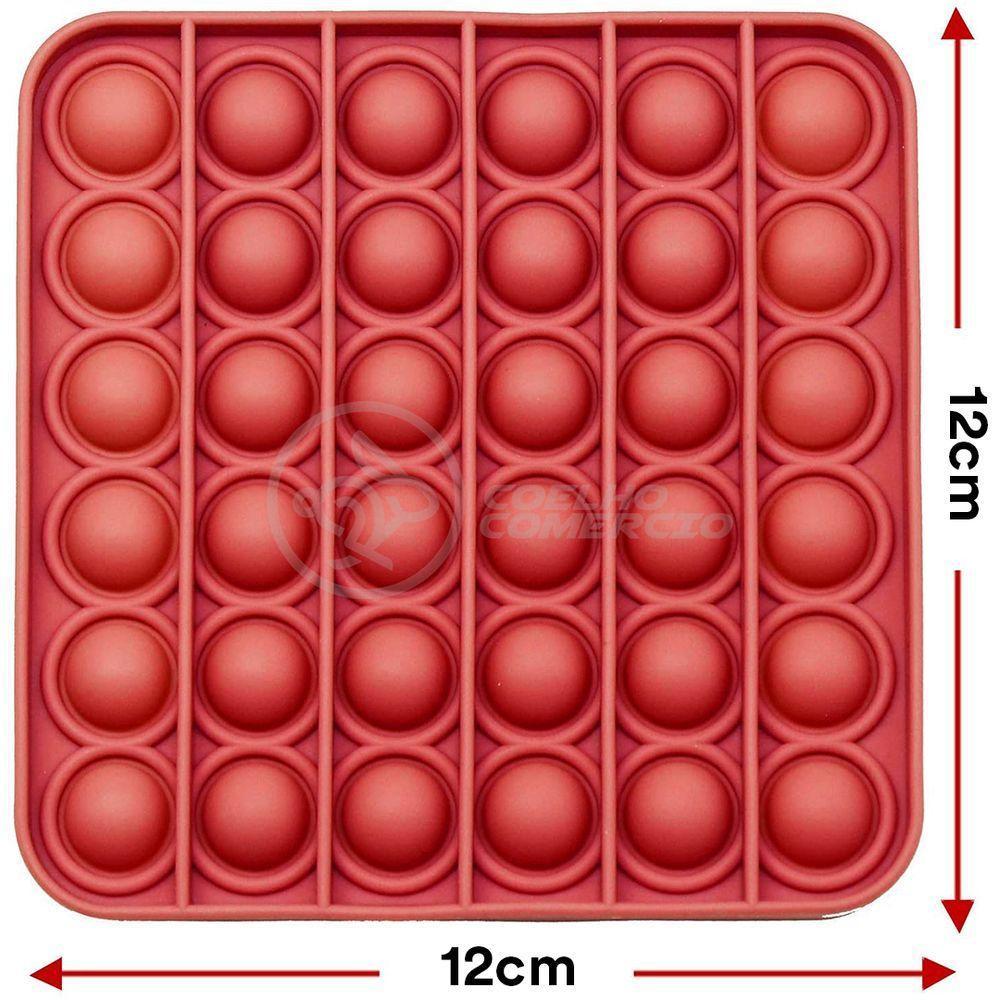Pop It Quadrado Anti Stress Sensor Vermelho - 4