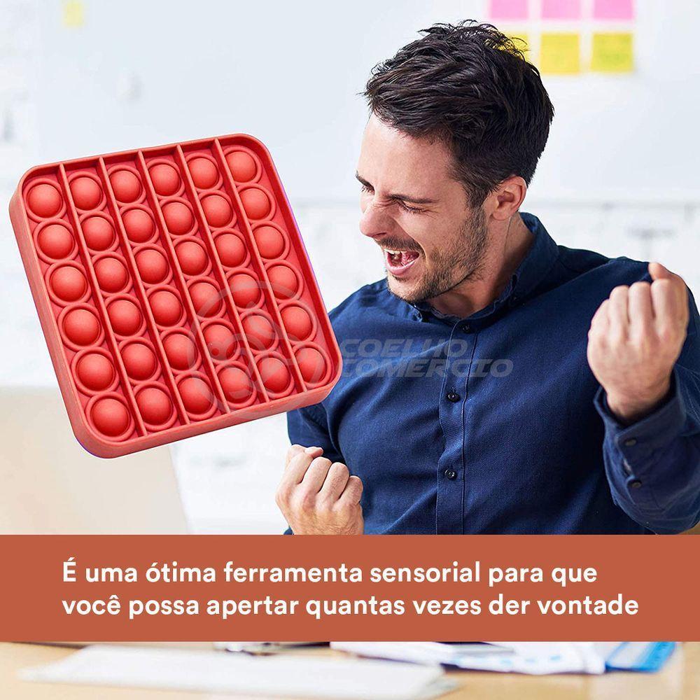 Pop It Quadrado Anti Stress Sensor Vermelho - 6