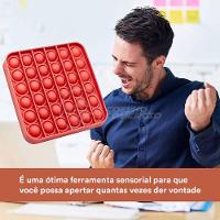 Pop It Quadrado Anti Stress Sensor Vermelho - 6