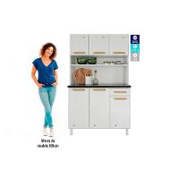 Armário de Cozinha Modulado Diamante Smart c/ 6 Portas e 1 Gaveta 105cm Branco - Telasul - 7