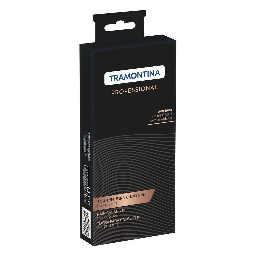 Tesoura Para Cabelo Tramontina Em Aço Inox Com Fio Desbaste E Apoio Fixo Para Dedo 6" Tramontina - 3