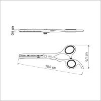 Tesoura Para Cabelo Tramontina Em Aço Inox Com Fio Desbaste E Apoio Fixo Para Dedo 6" Tramontina - 6