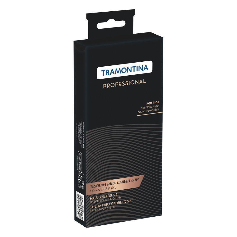 Tesoura Para Cabelo Tramontina Em Aço Inox Com Fio Navalha E Apoio Fixo Para Dedo 5,5" Tramontina - 2