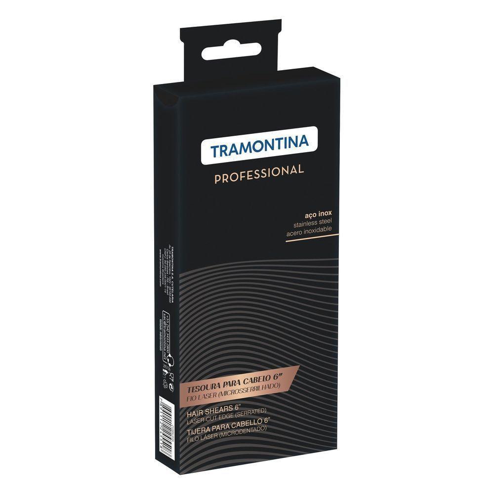Tesoura Para Cabelo Tramontina Em Aço Inox Com Fio Laser E Apoio Fixo Para Dedo 6" Tramontina - 4