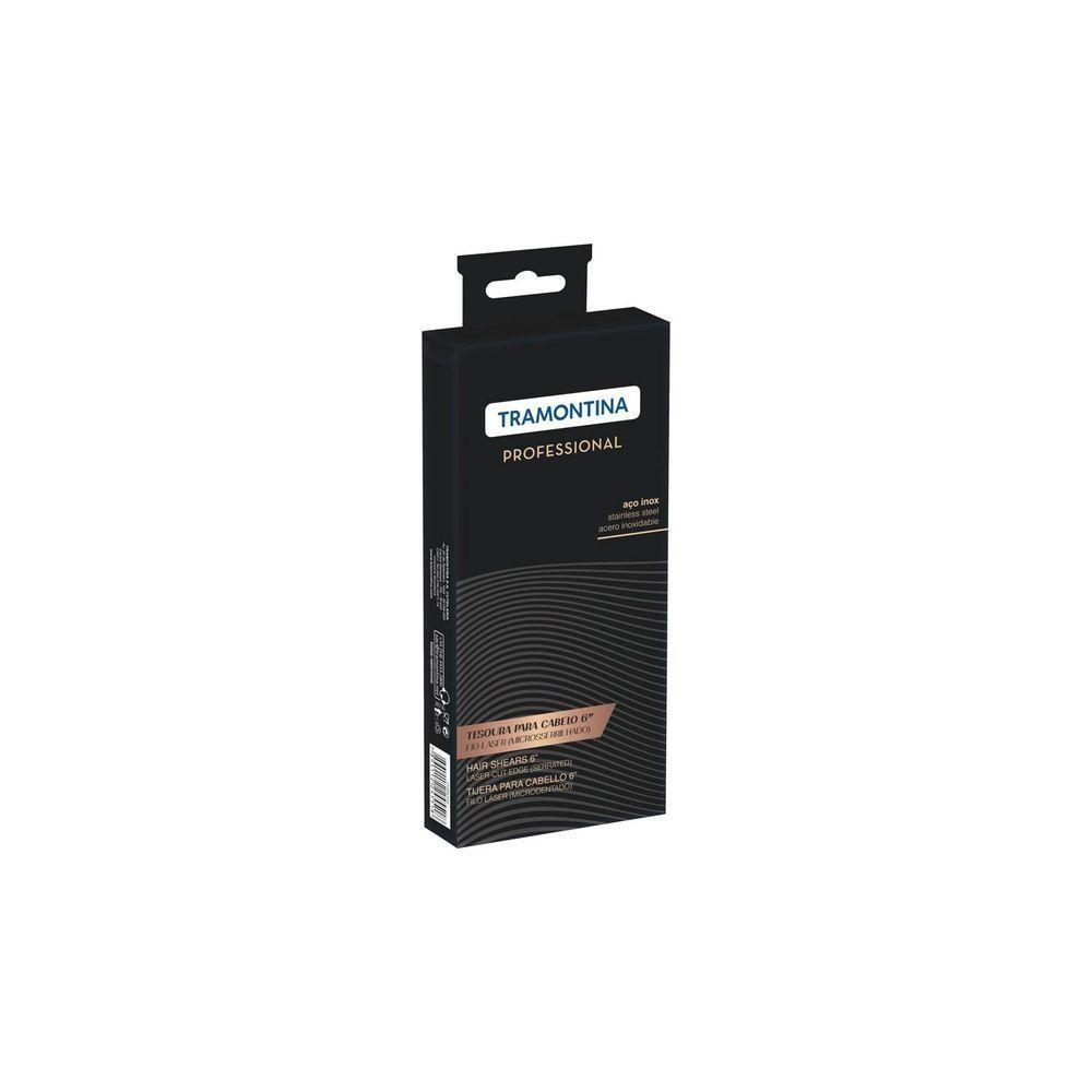 Tesoura Para Cabelo Tramontina Em Aço Inox Com Fio Laser E Apoio Fixo Para Dedo 6" Tramontina - 6