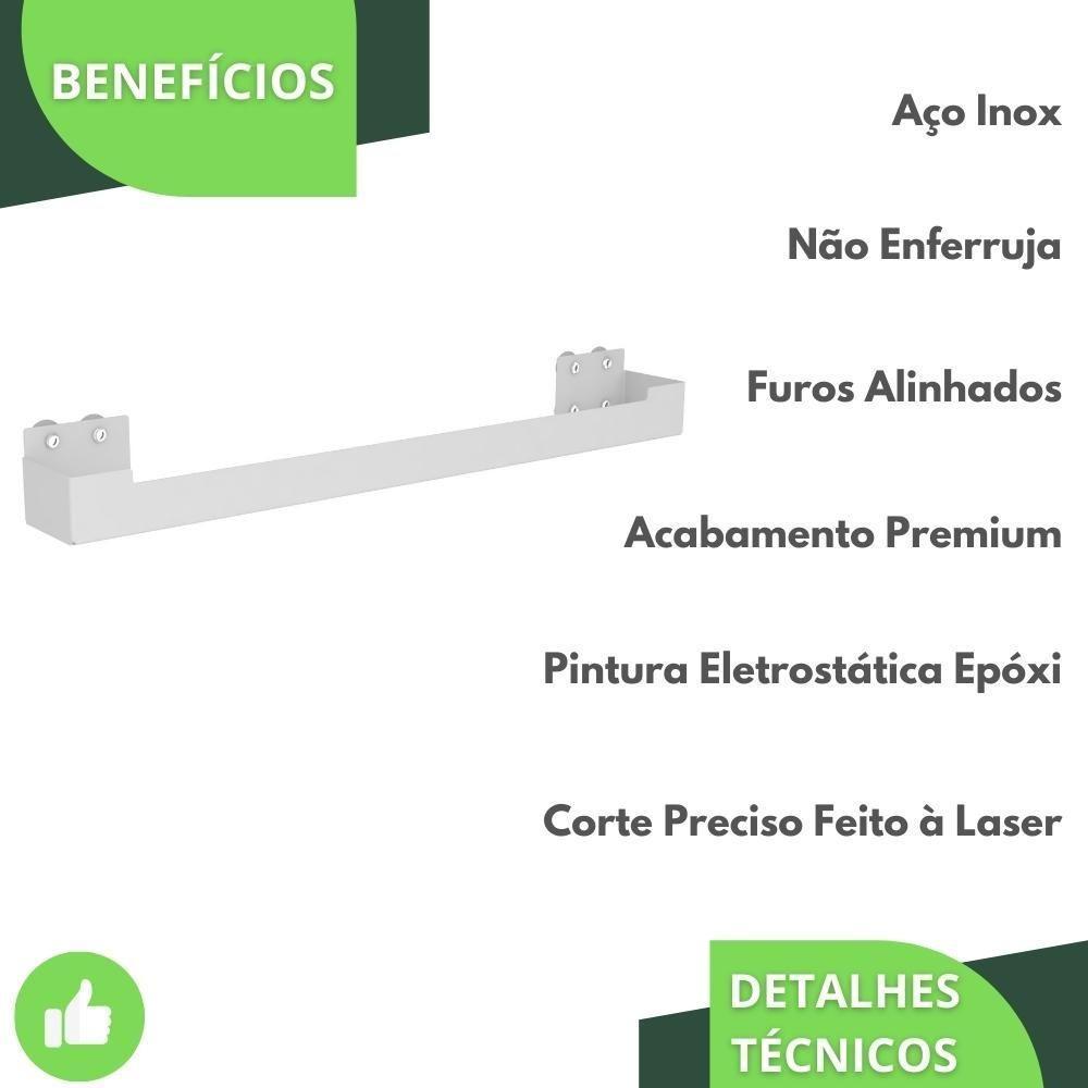 Porta Toalha Ventosa Banho Suporte Toalheiro Branco Elg - 6