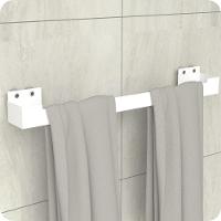 Porta Toalha Ventosa Banho Suporte Toalheiro Branco Elg - 1