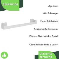 Porta Toalha Ventosa Banho Suporte Toalheiro Branco Elg - 6