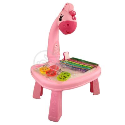 Projetor Para Desenho Infantil Aprendizagem Girafa Rosa