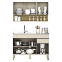 Armário De Cozinha E Balcão Com Pia 120cm Lina K02 Vanilla/freijó - Mpozenato - 8