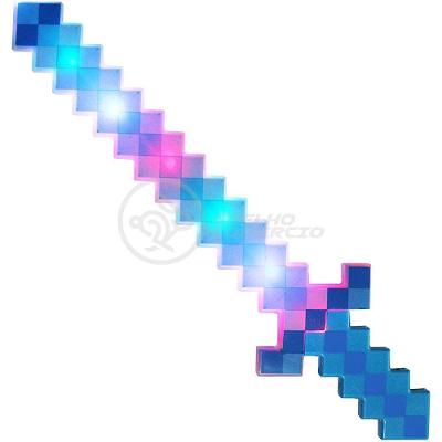 Kit Brinquedo Espada Pixel Minecraft 58cm C/Som Luz+3 Pilhas