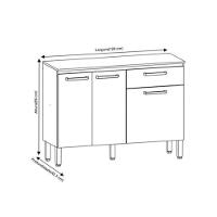 Cozinha Completa Com Balcão 12 Portas 1 Gaveta Off White - 3