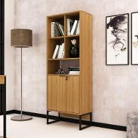 Armário Alto Com Chave Me4155 Mdp Amendoa preto