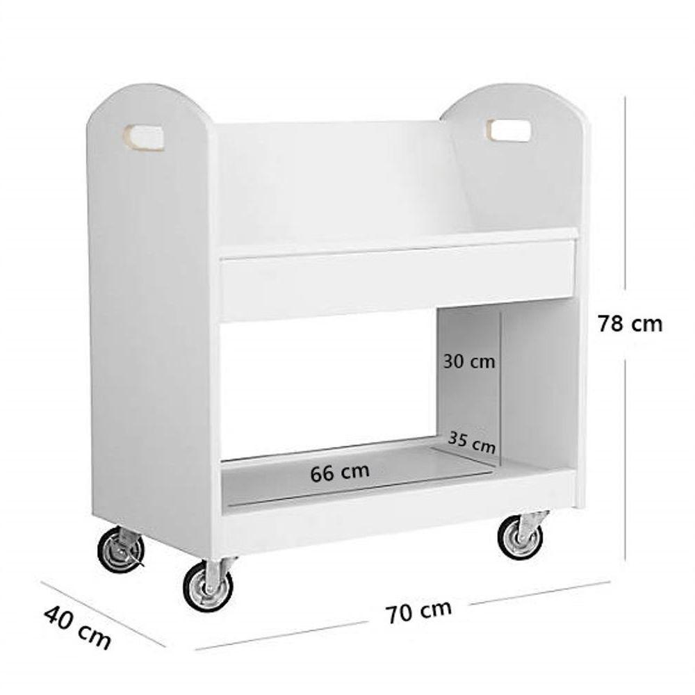 Expositor De Livros Com Rodinhas Túlio 100% Mdf - 4