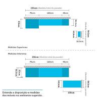 Armário De Cozinha Compacta 5 Peças Com Tampo E Bancada Com Painel Cristal Luciane Móveis Branco Polar Com Branco Pet E Preto - 3