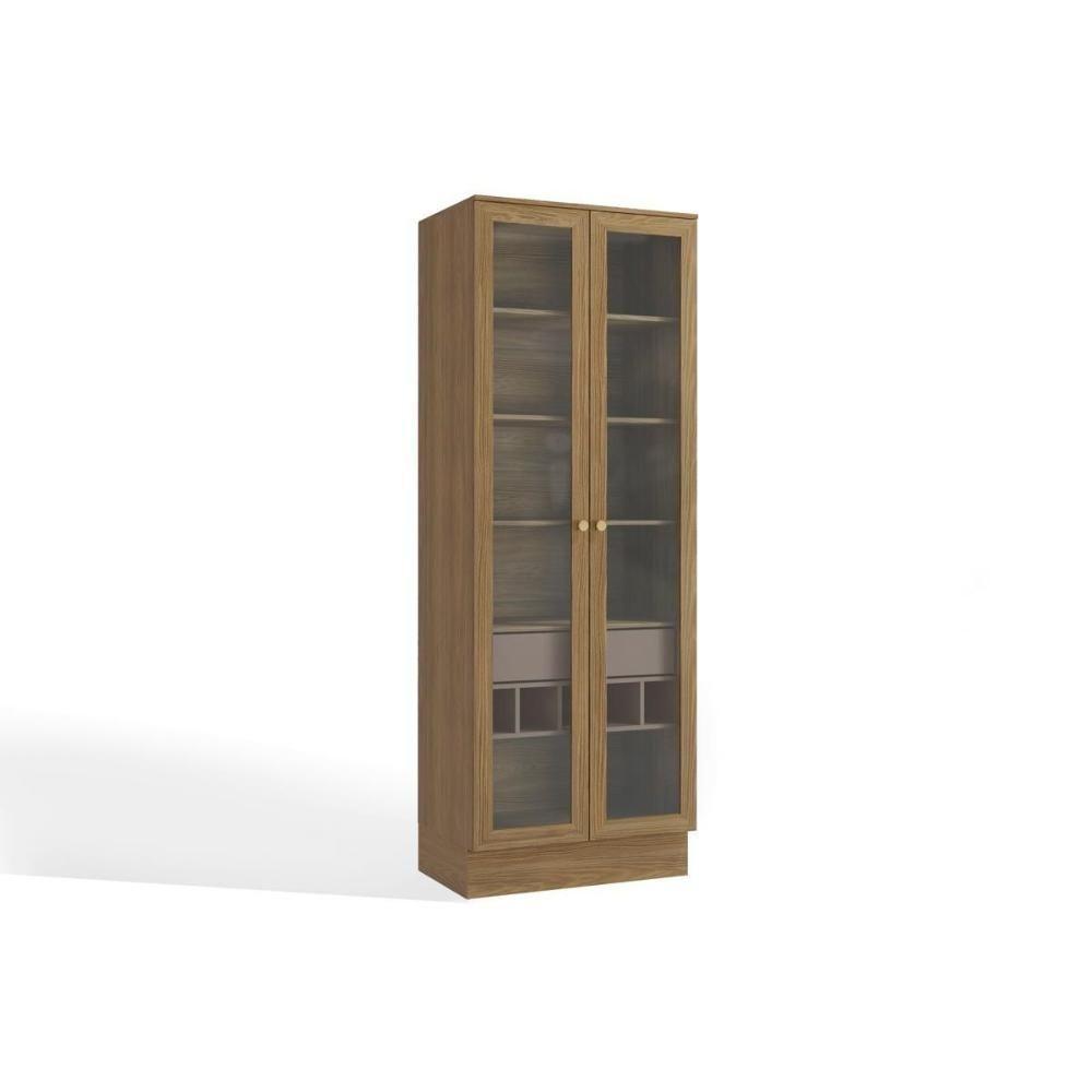 Módulo Cozinha Henn Americana Botanic M628 C- 2 Portas De Vidro E 1 Gaveta 50cm Nogueira-fendi - 1