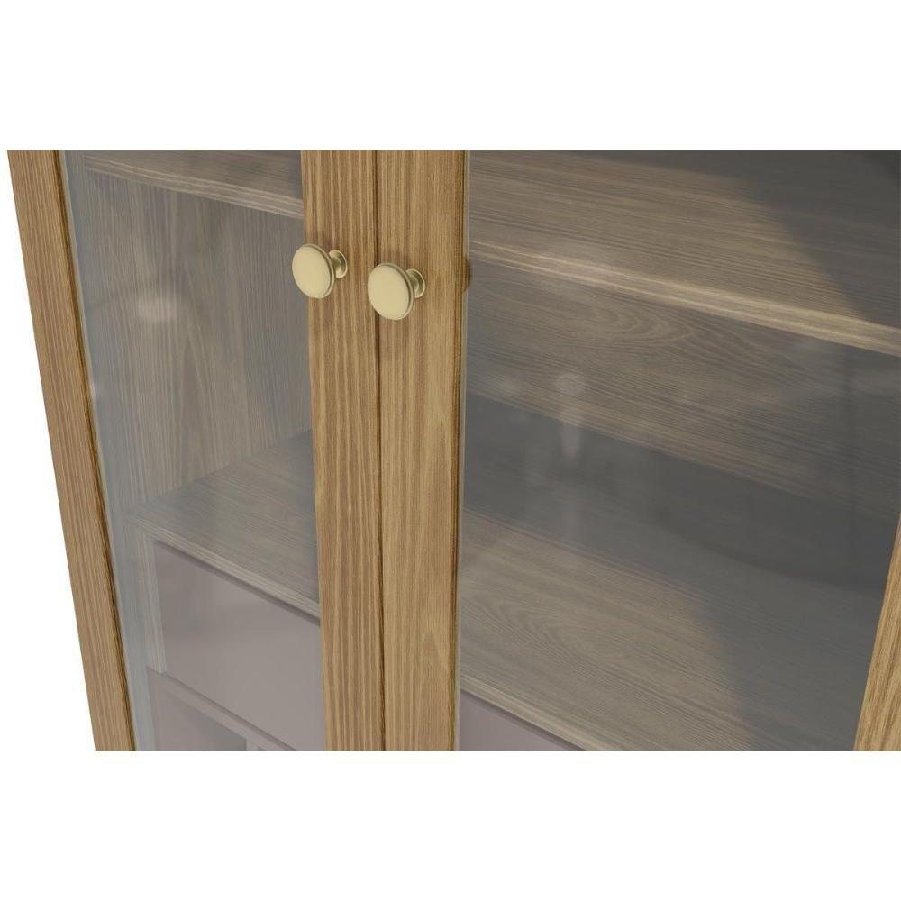 Módulo Cozinha Henn Americana Botanic M628 C- 2 Portas De Vidro E 1 Gaveta 50cm Nogueira-fendi - 3