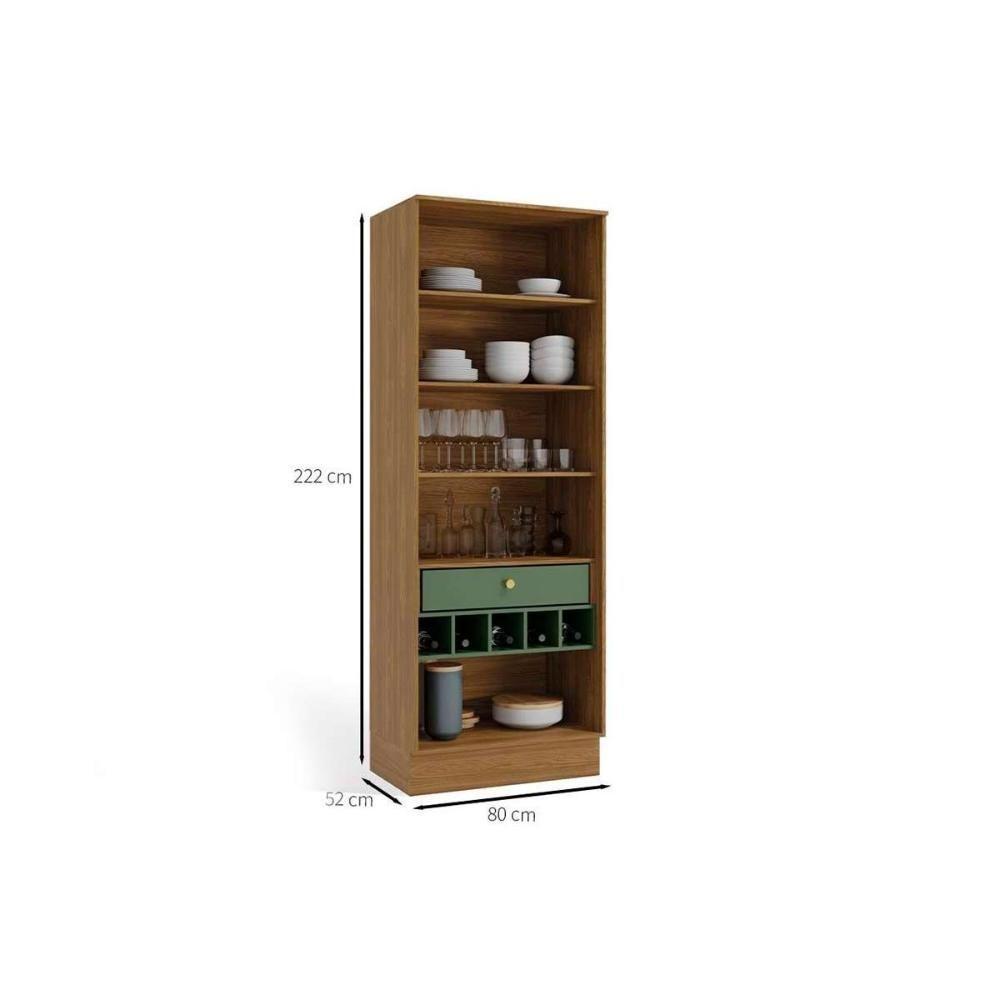 Módulo Cozinha Henn Americana Botanic M628 C- 2 Portas De Vidro E 1 Gaveta 50cm Nogueira-fendi - 5