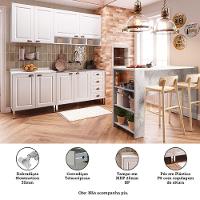 Armário De Cozinha Compacta 4 Peças E Bancada Gourmet Cristal Luciane Móveis Branco Polar Com Branco Pet E Marmore - 2