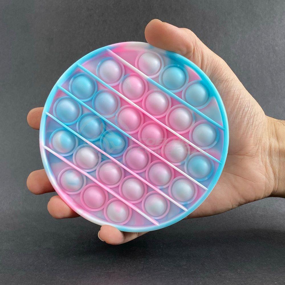 Pop It Tie Dye Circular Anti Stress Rosa E Azul - 1