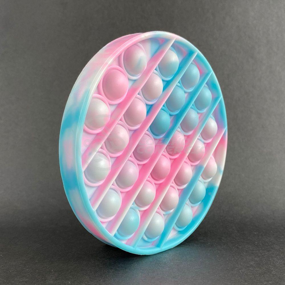 Pop It Tie Dye Circular Anti Stress Rosa E Azul - 4