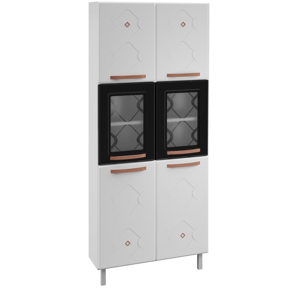 Armário Paneleiro Aço Telasul Mirage New Com Vidro Bco/pto - 1