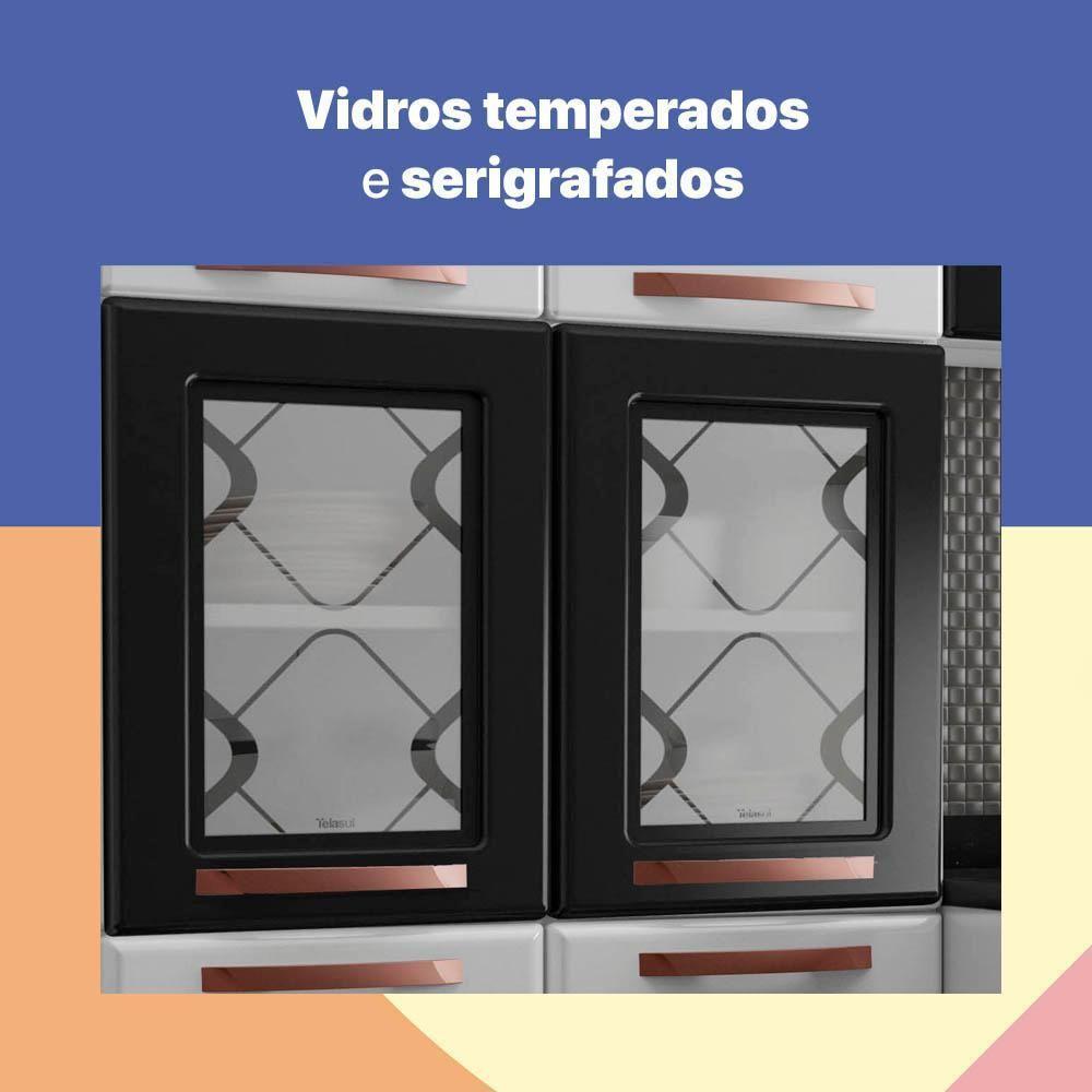 Armário Paneleiro Aço Telasul Mirage New Com Vidro Bco/pto - 3