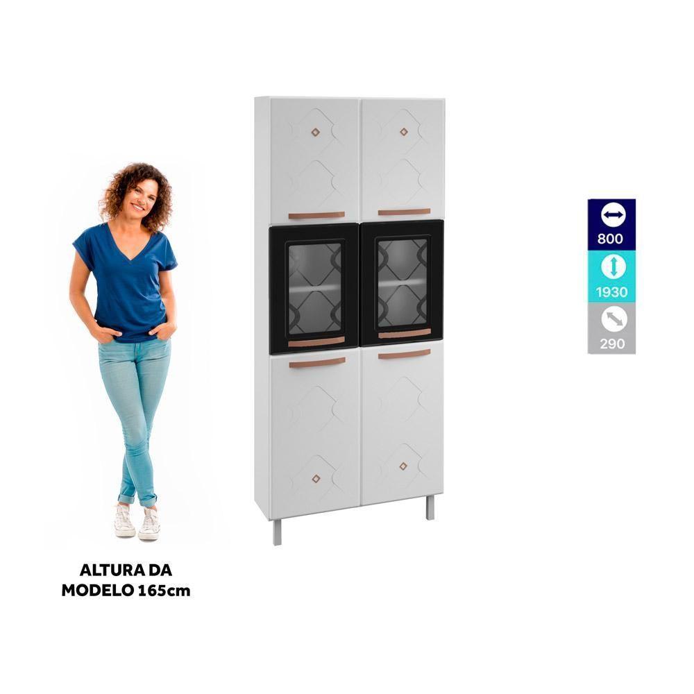 Armário Paneleiro Aço Telasul Mirage New Com Vidro Bco/pto - 5