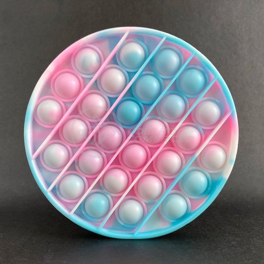 Pop It Tie Dye Circular Anti Stress Rosa E Azul - 2