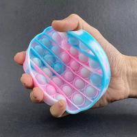 Pop It Tie Dye Circular Anti Stress Rosa E Azul - 1