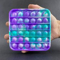 Pop It Tie Dye Quadrado Anti Stress Verde E Roxo - 1
