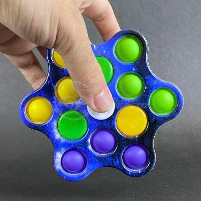 Hand Spinner Pop It Com Luz Led Anti Stress Azul