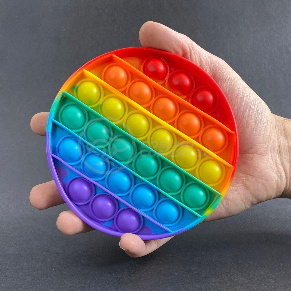 Pop It Circular Fidget Toy Anti Stress Ansiedade Arco Íris - 3