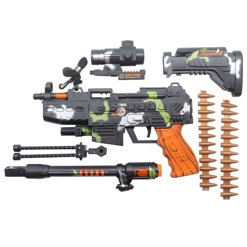 Metralhadora Arma De Brinquedo Mira à Laser Com Som E Luz - 3