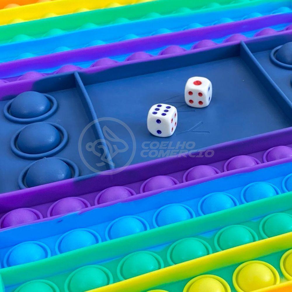 Tabuleiro Big Pop It Jogo Fidget Toy Anti Stress Arco Íris. - 3